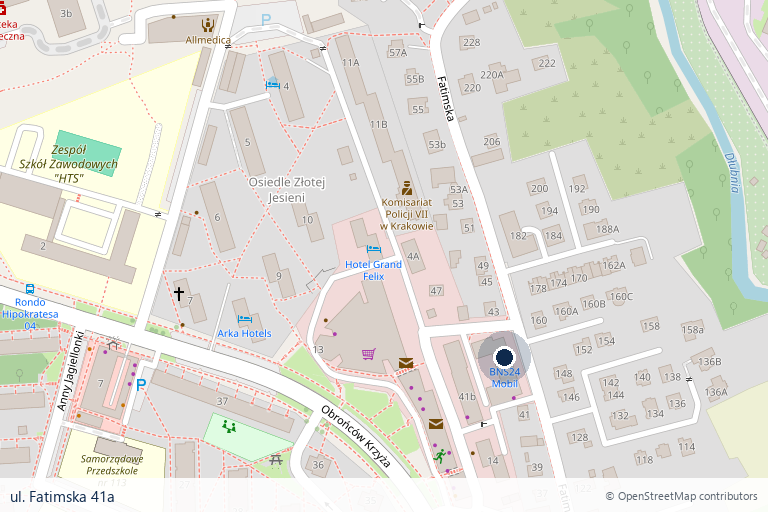 Mapa lokalizacji: ul. Fatimska 41a, 31-831 Kraków